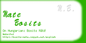 mate bosits business card